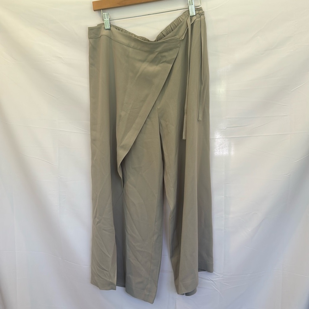 Eileen Fisher Silver Wrap Wide-Leg Pants – Size S NWT